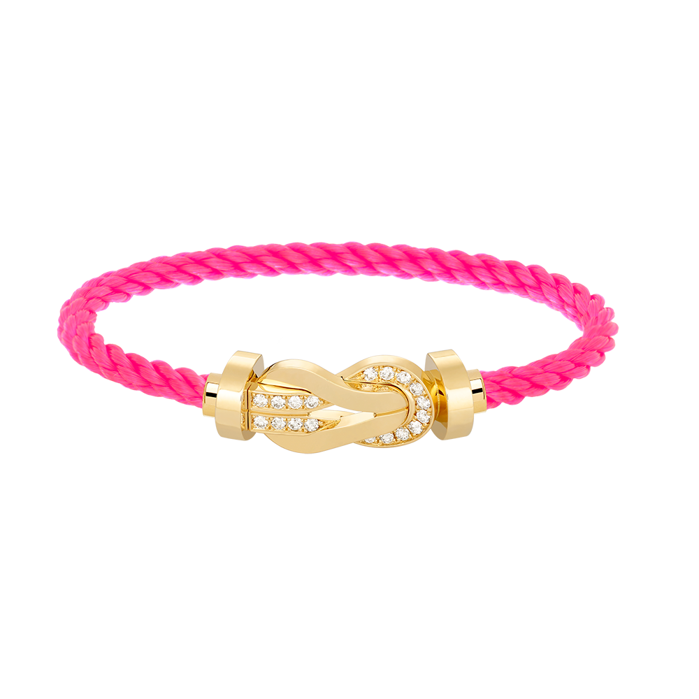 GlowCHANCE LARGE 8 FIGURE BUCKLE HALF DIAMOND BRACELET GOLD