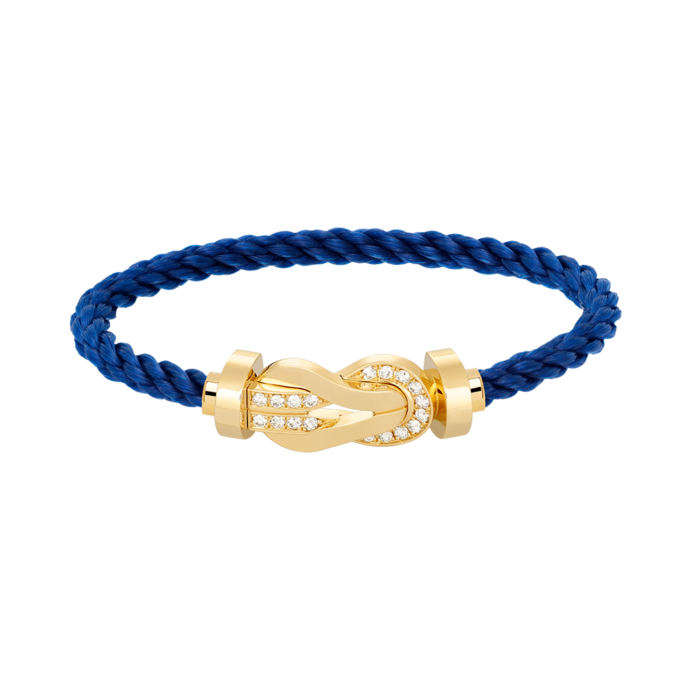 GlowCHANCE LARGE 8 FIGURE BUCKLE HALF DIAMOND BRACELET GOLD