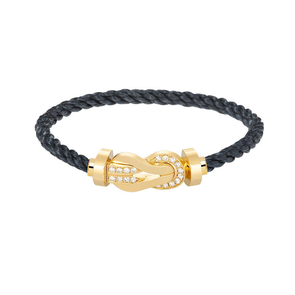 GlowCHANCE LARGE 8 FIGURE BUCKLE HALF DIAMOND BRACELET GOLD