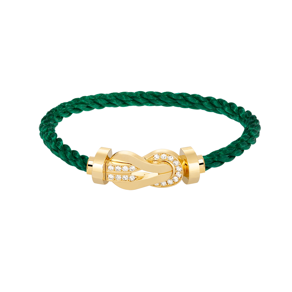 GlowCHANCE LARGE 8 FIGURE BUCKLE HALF DIAMOND BRACELET GOLD