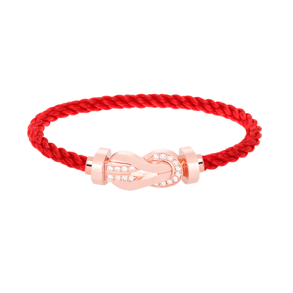 GlowCHANCE LARGE 8 FIGURE BUCKLE HALF DIAMOND BRACELET ROSE GOLD