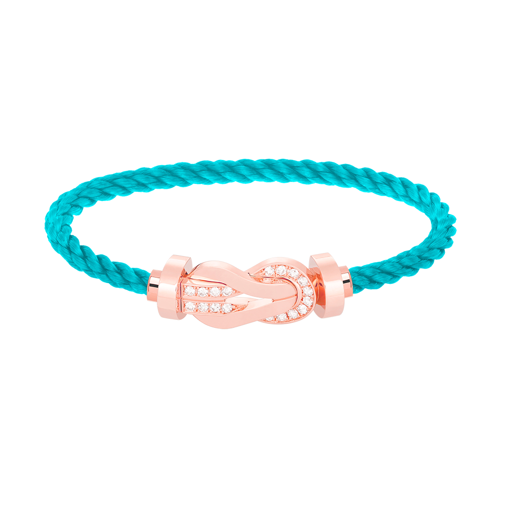 GlowCHANCE LARGE 8 FIGURE BUCKLE HALF DIAMOND BRACELET ROSE GOLD
