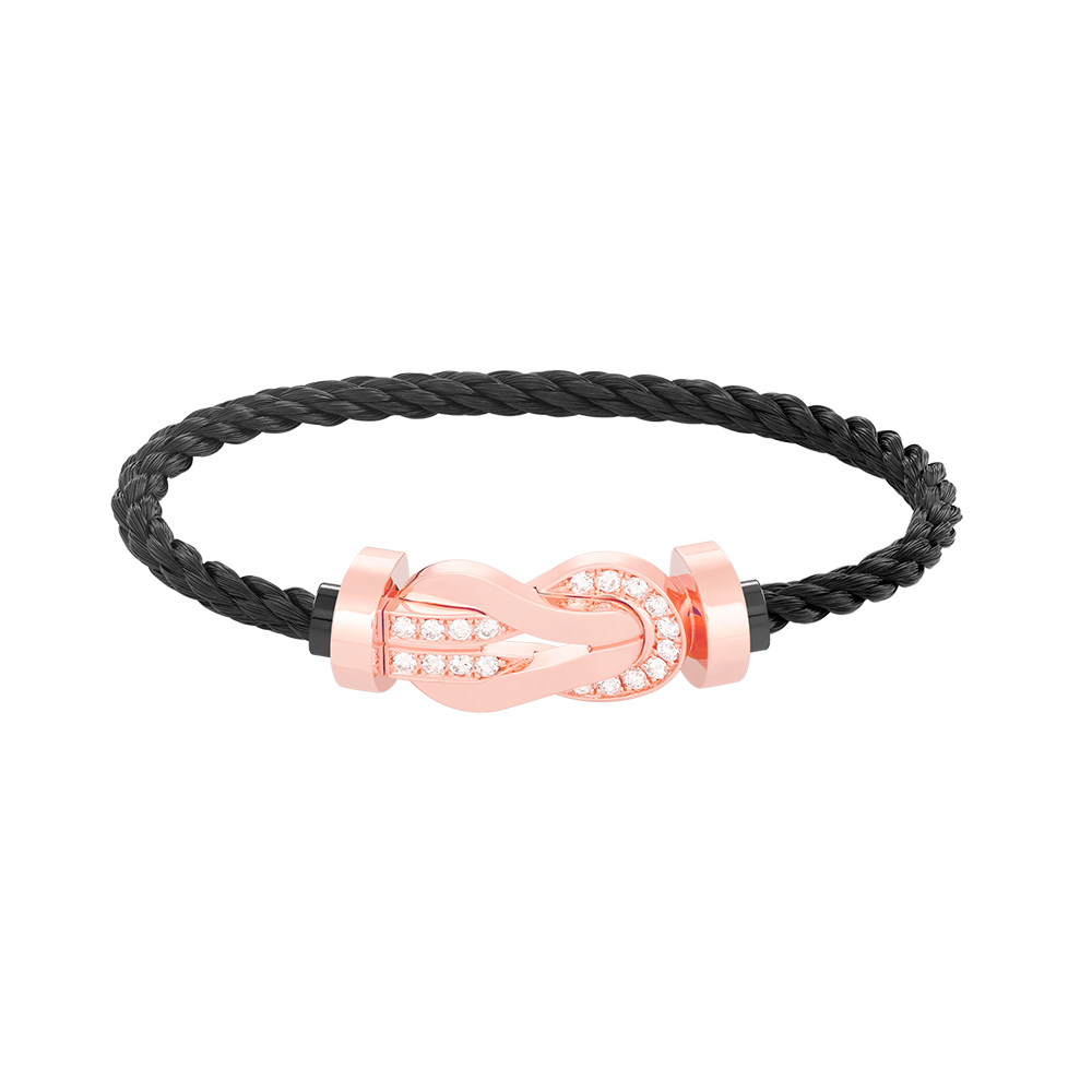GlowCHANCE LARGE 8 FIGURE BUCKLE HALF DIAMOND BRACELET ROSE GOLD