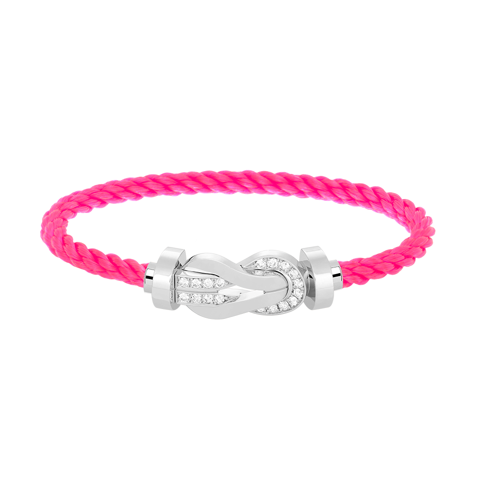 GlowCHANCE LARGE 8 FIGURE BUCKLE HALF DIAMOND BRACELET SILVER