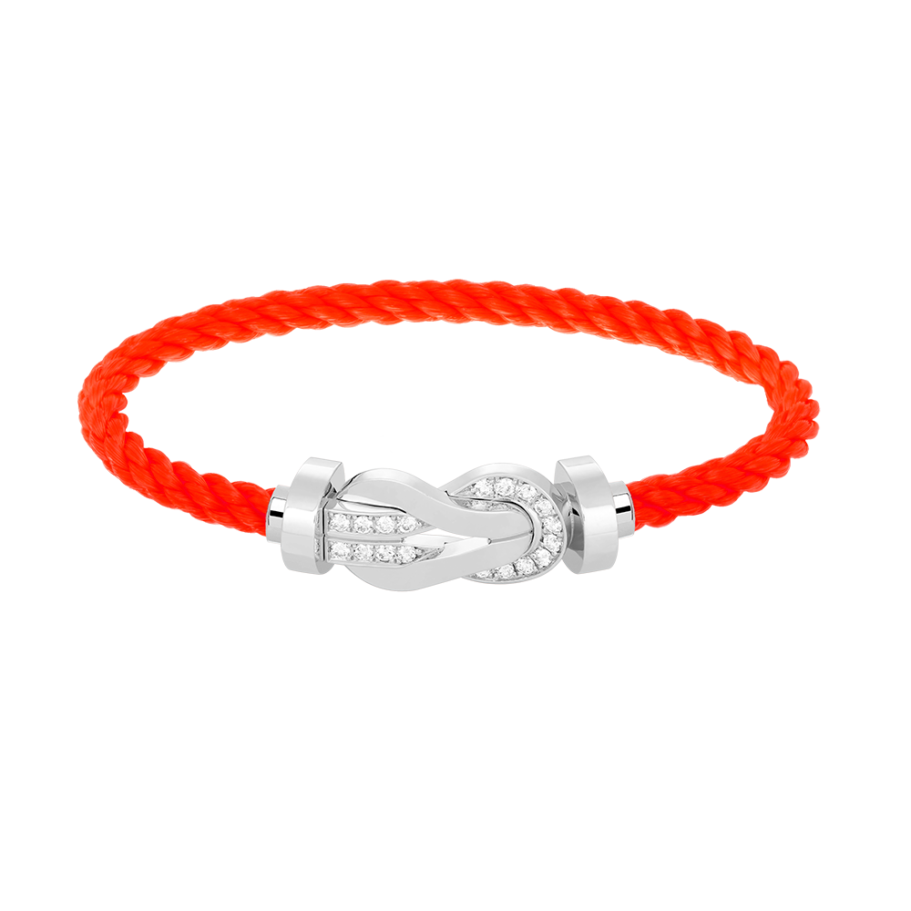 GlowCHANCE LARGE 8 FIGURE BUCKLE HALF DIAMOND BRACELET SILVER
