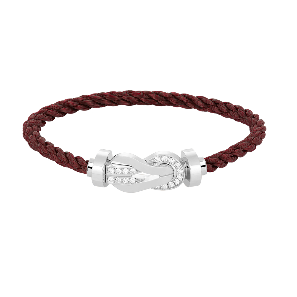 GlowCHANCE LARGE 8 FIGURE BUCKLE HALF DIAMOND BRACELET SILVER
