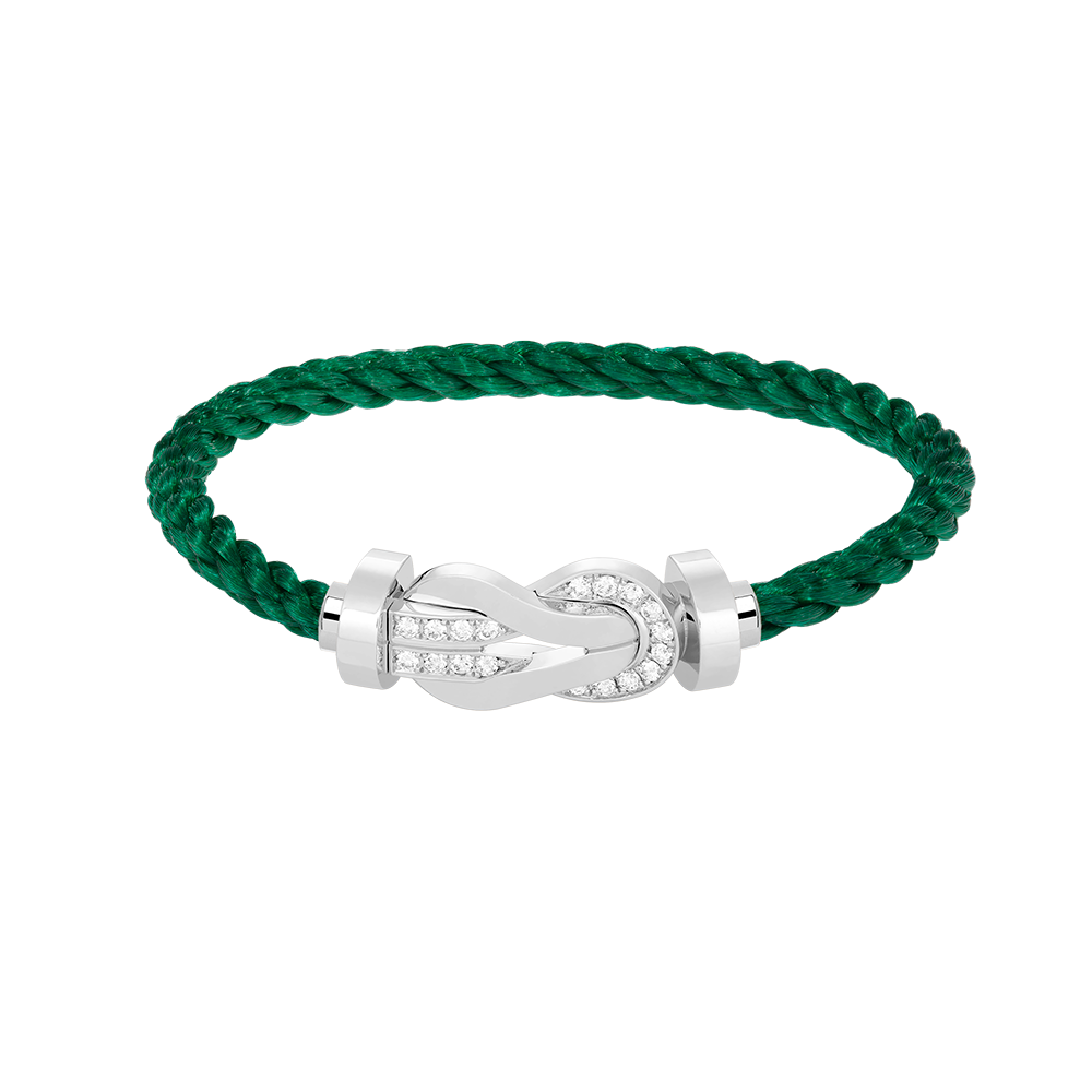 GlowCHANCE LARGE 8 FIGURE BUCKLE HALF DIAMOND BRACELET SILVER