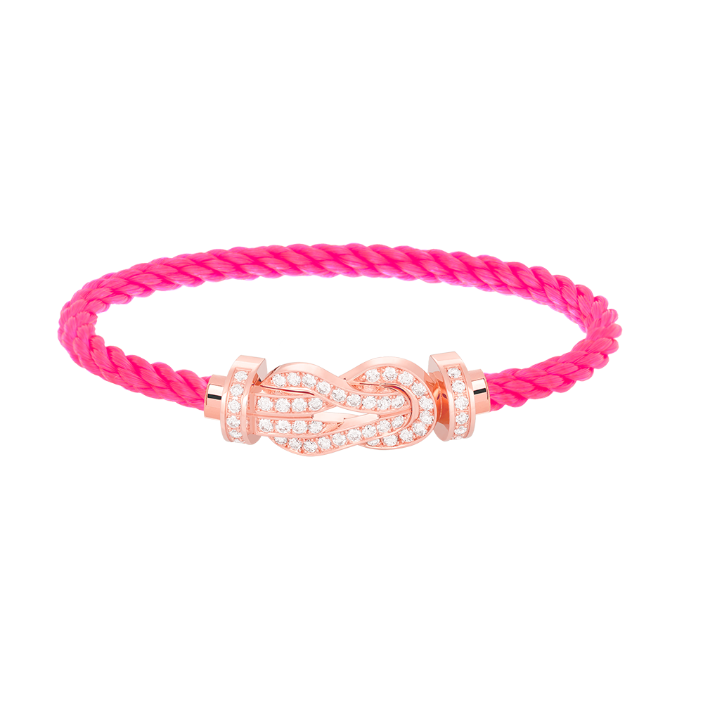 GlowCHANCE LARGE 8 FIGURE BUCKLE FULL DIAMOND BRACELET ROSE GOLD