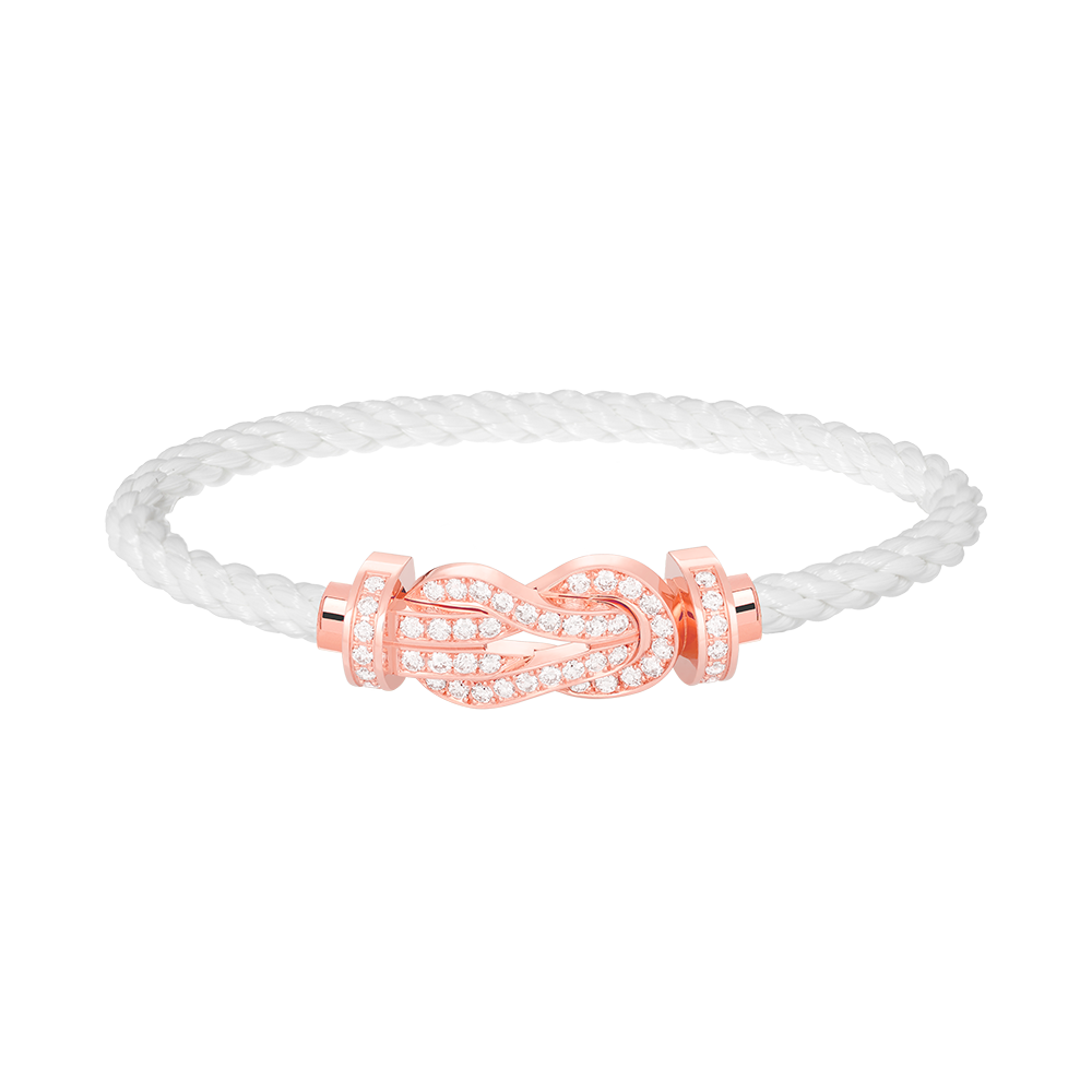 GlowCHANCE LARGE 8 FIGURE BUCKLE FULL DIAMOND BRACELET ROSE GOLD