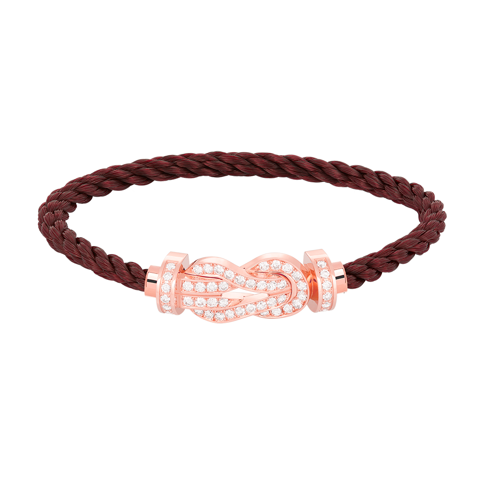 GlowCHANCE LARGE 8 FIGURE BUCKLE FULL DIAMOND BRACELET ROSE GOLD