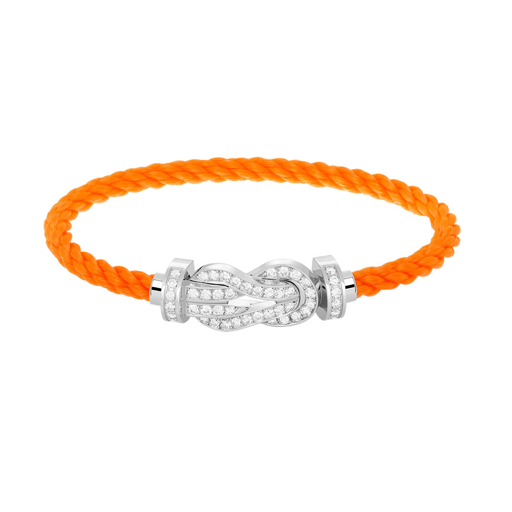 GlowCHANCE LARGE 8 FIGURE BUCKLE FULL DIAMOND BRACELET SILVER