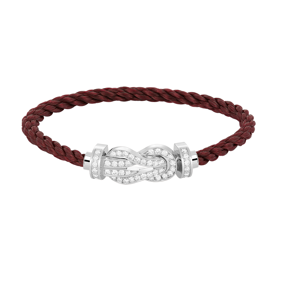 GlowCHANCE LARGE 8 FIGURE BUCKLE FULL DIAMOND BRACELET SILVER