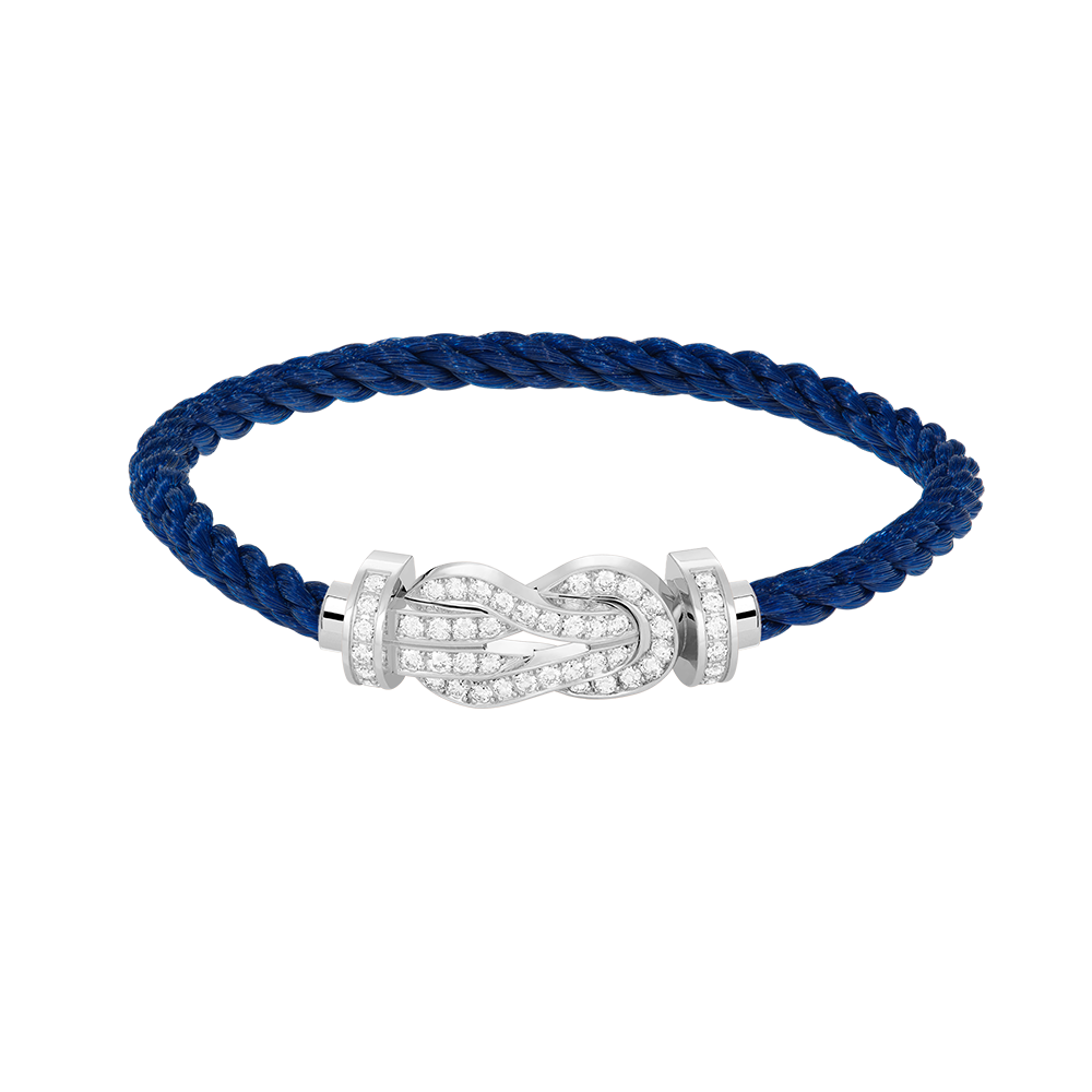 GlowCHANCE LARGE 8 FIGURE BUCKLE FULL DIAMOND BRACELET SILVER
