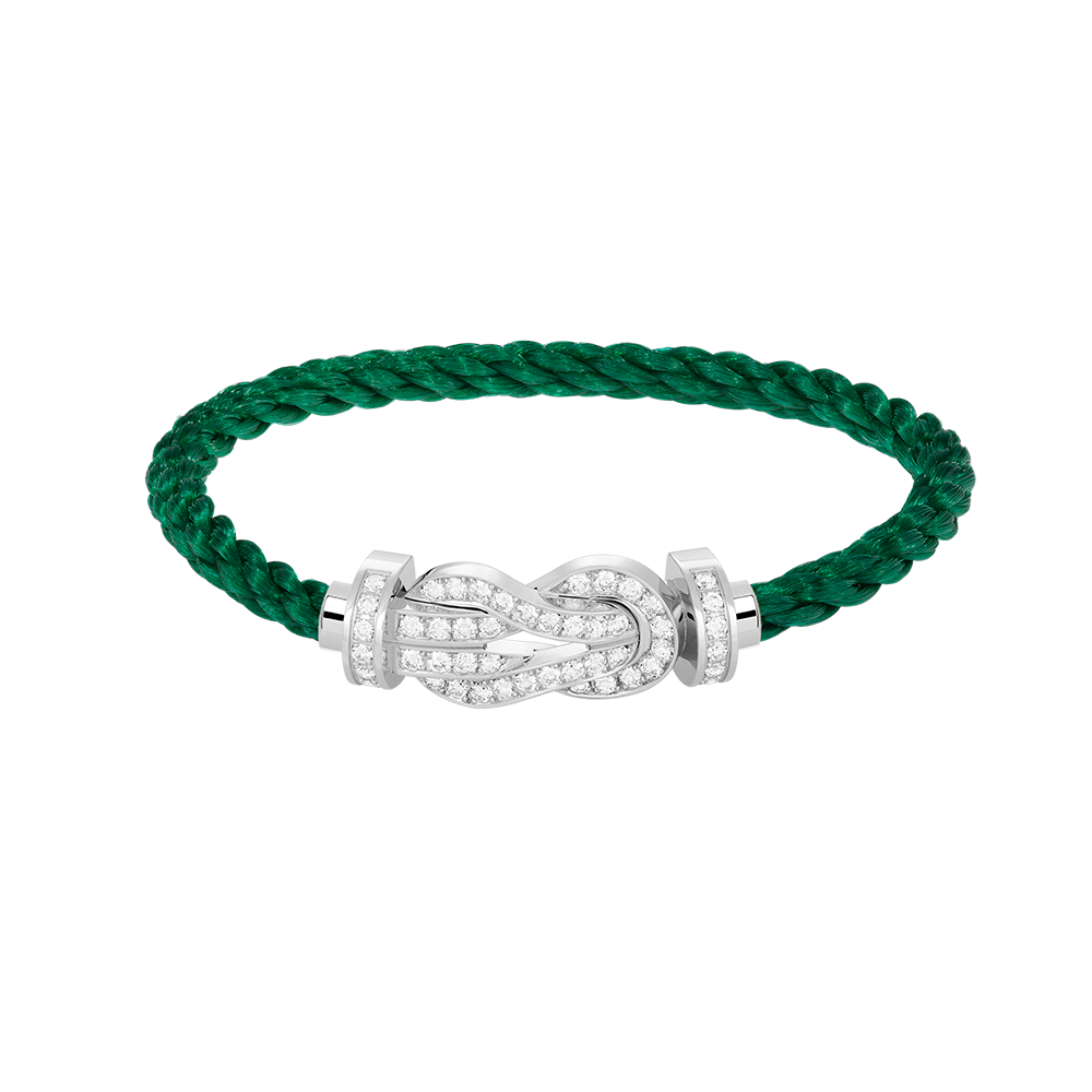 GlowCHANCE LARGE 8 FIGURE BUCKLE FULL DIAMOND BRACELET SILVER