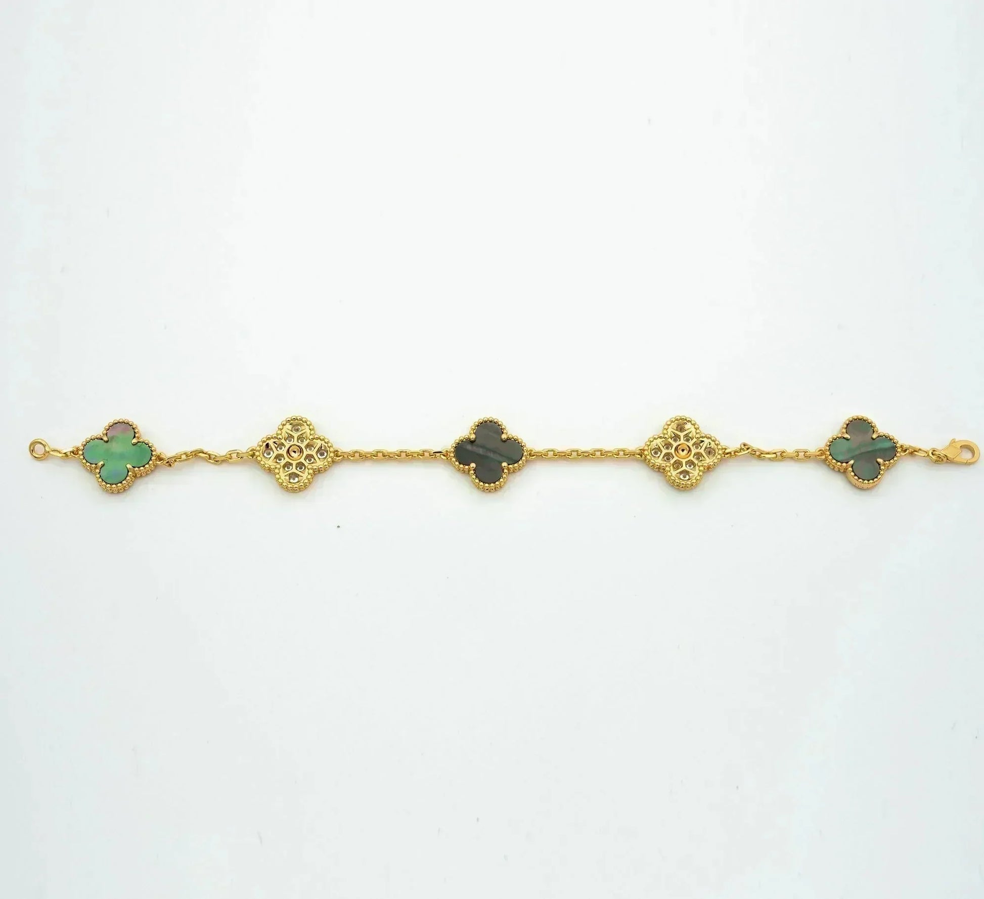 [Glow]New  CLOVER 5 MOTIF GRAY MOP BRACELET COLLECTION