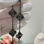 [Glow]New CLOVER 5 MOTIF BLACK BRACELET