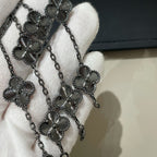 [Glow]New CLOVER 5 MOTIF BLACK BRACELET