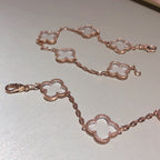 [Glow]New CLOVER 5 MOTIF ROCK CRYSTAL BRACELET