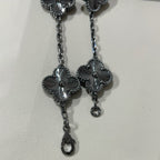 [Glow]New CLOVER 5 MOTIF BLACK BRACELET