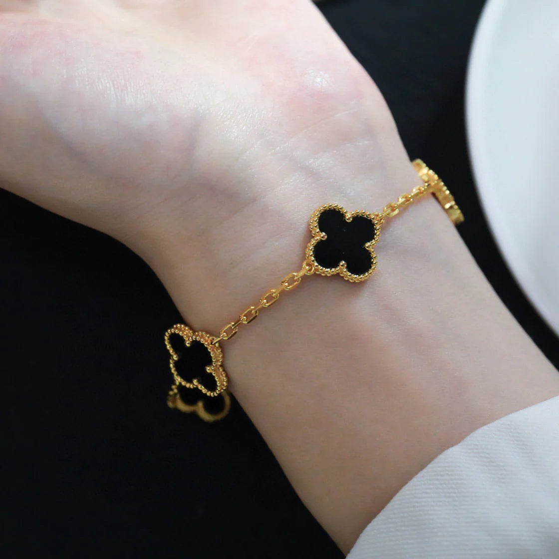 [Glow]New  CLOVER 5 MOTIF ONYXS BRACELET COLLECTION