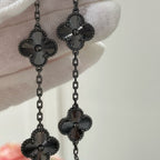 [Glow Jewelry]CLOVER 5 MOTIF BLACK BRACELET
