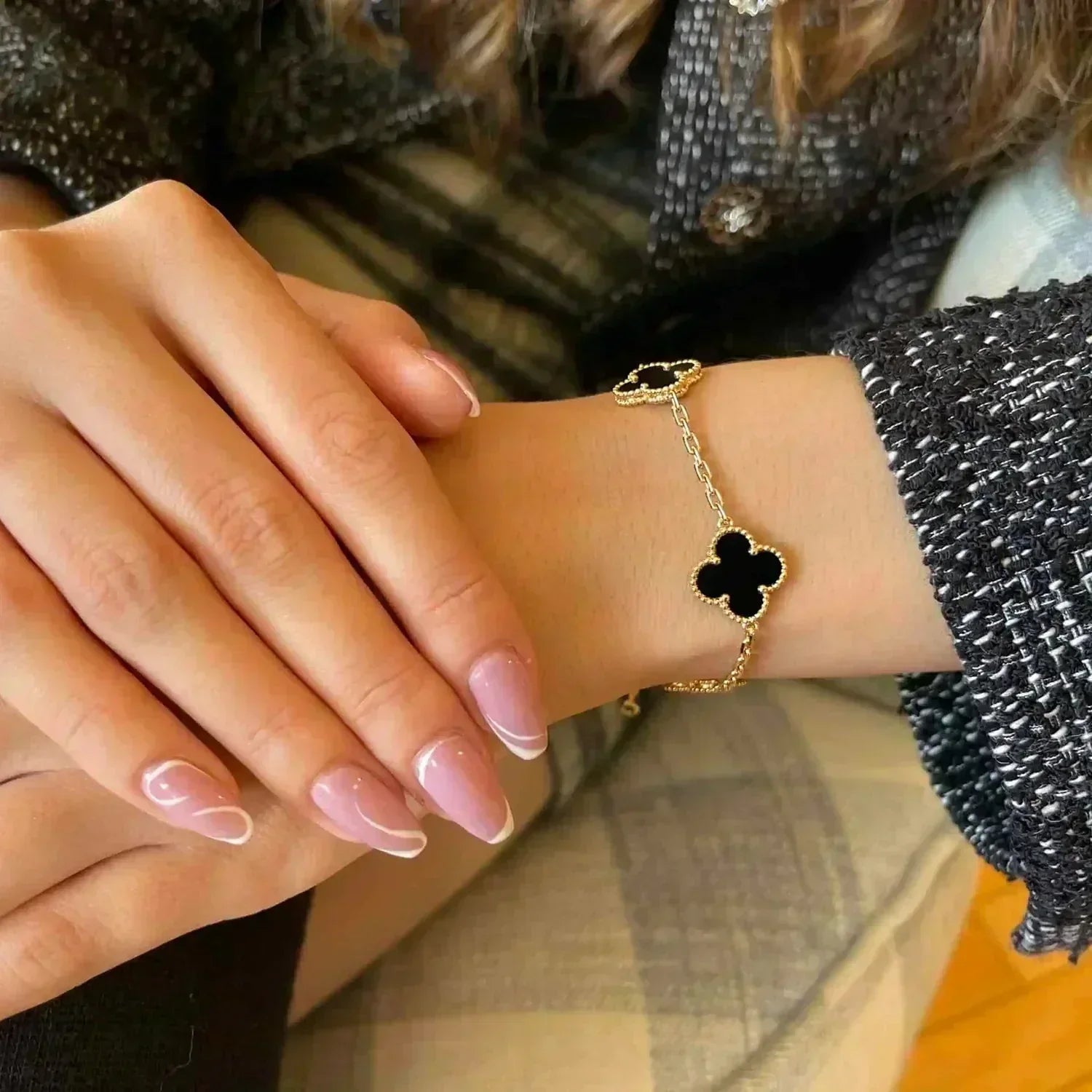 [Glow]New  CLOVER 5 MOTIF ONYXS BRACELET COLLECTION