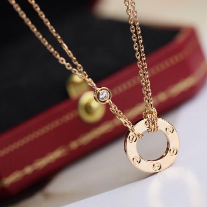 GlowLOVE NECKLACE ADJUSTABLE ROSE GOLD 2 DIAMOND