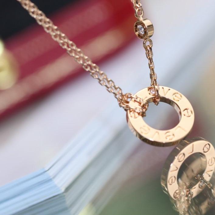 GlowLOVE NECKLACE ADJUSTABLE ROSE GOLD 2 DIAMOND