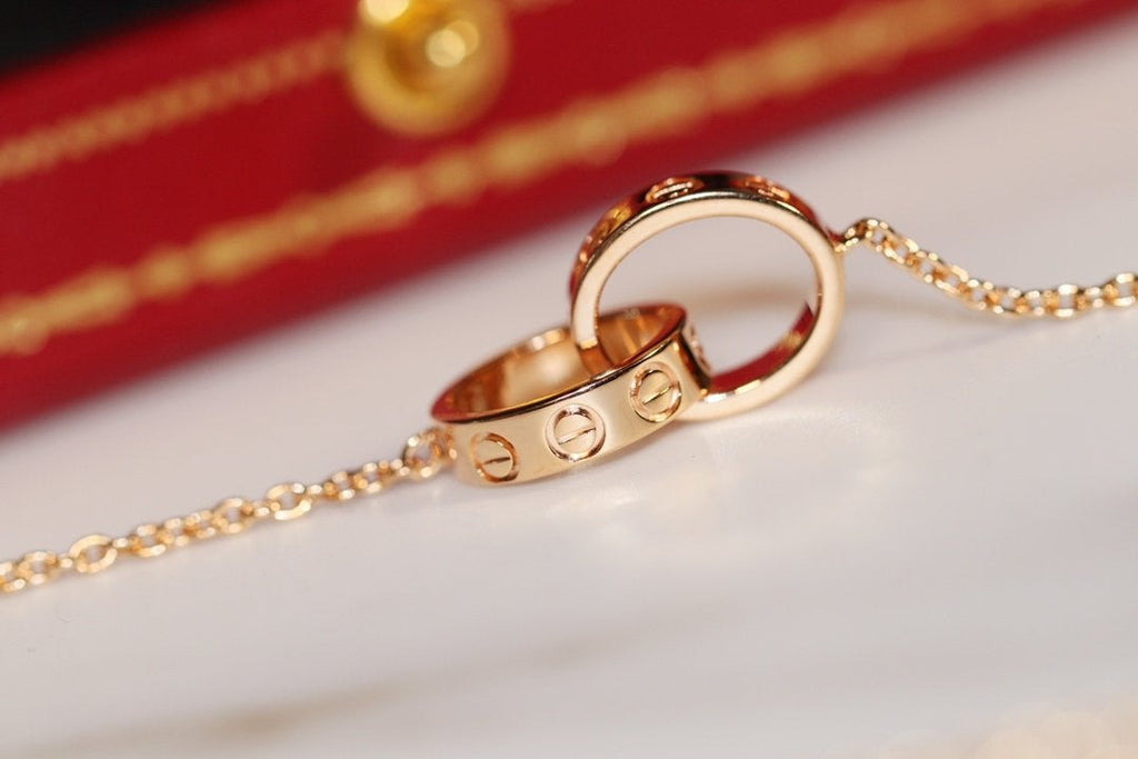 GlowLOVE NECKLACE PINK GOLD AND SILVER