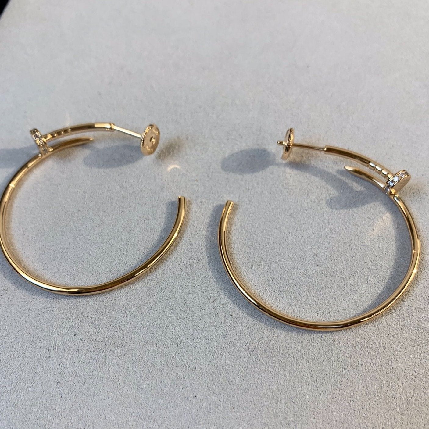 GlowJUSTE EARRINGS GOLD DIAMONDS 1.8MM
