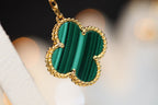 ¡®Glow¡¯CLOVER EARRINGS GOLD MALACHITE DIAMOND 3 MOTIF