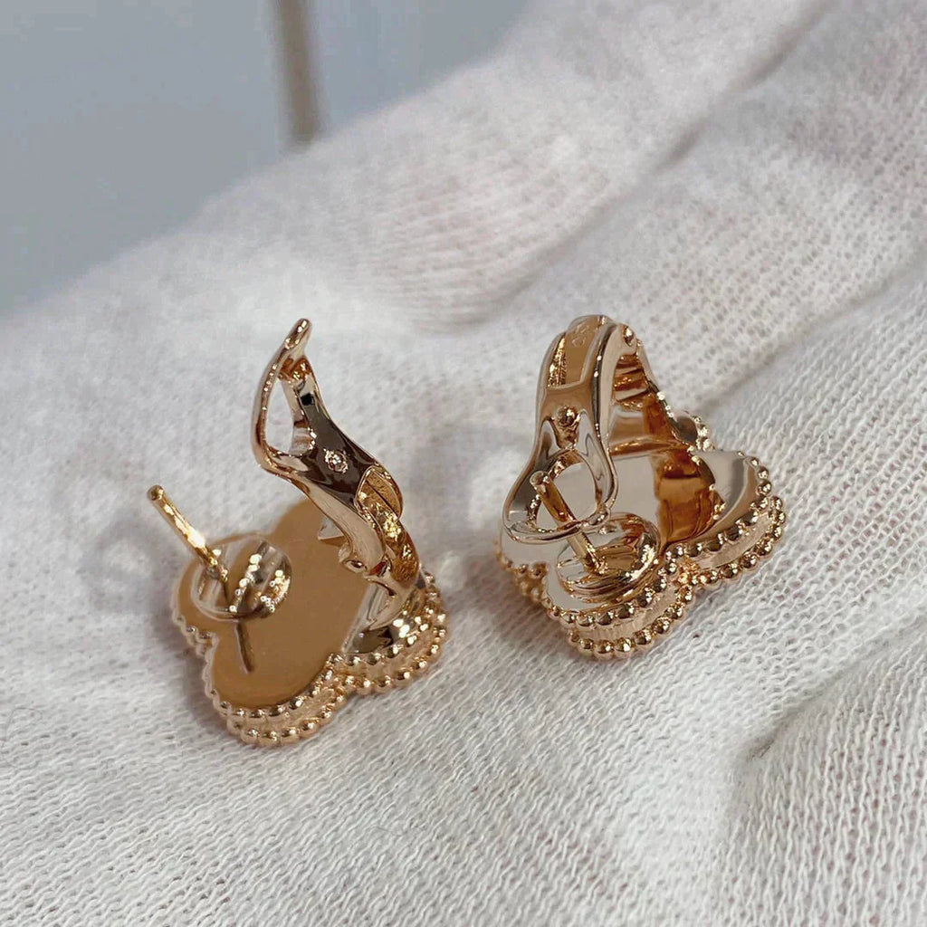 ¡®Glow¡¯CLOVER MEDIUM 1 MOTIFS CARNELIAN  DIAMOND earrings
