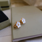 ¡®Glow¡¯LUCKY PINK GOLD WHITE MOP EARRINGS