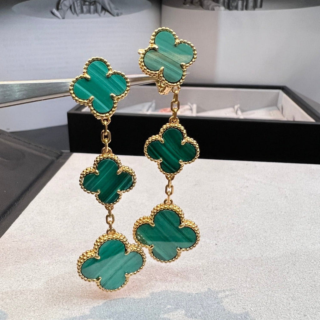 ¡®Glow¡¯CLOVER MALACHITE 3 MOTIFS GOLD