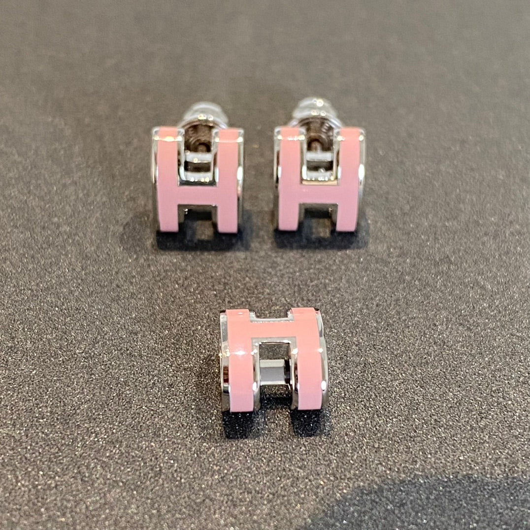 GlowMINI POP H SILVER EARRINGS PINK