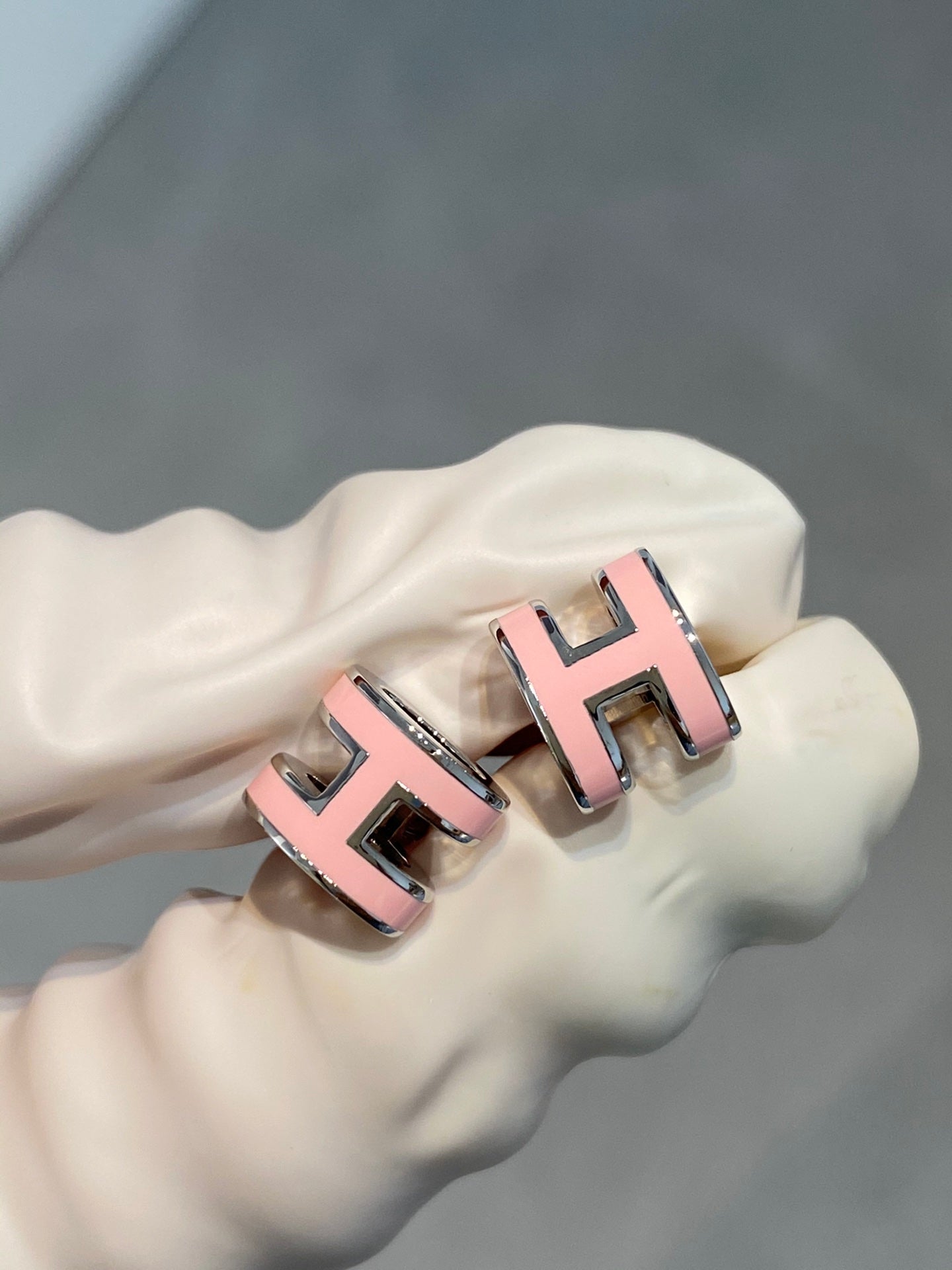 GlowMINI POP H SILVER EARRINGS PINK