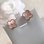 ¡®Glow¡¯CLOVER MEDIUM 1 MOTIFS  PINK MOP DIAMOND EARRINGS