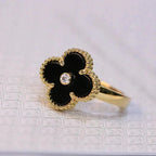 ¡®Glow¡¯CLOVER ONYX RING GOLD DIAMOND