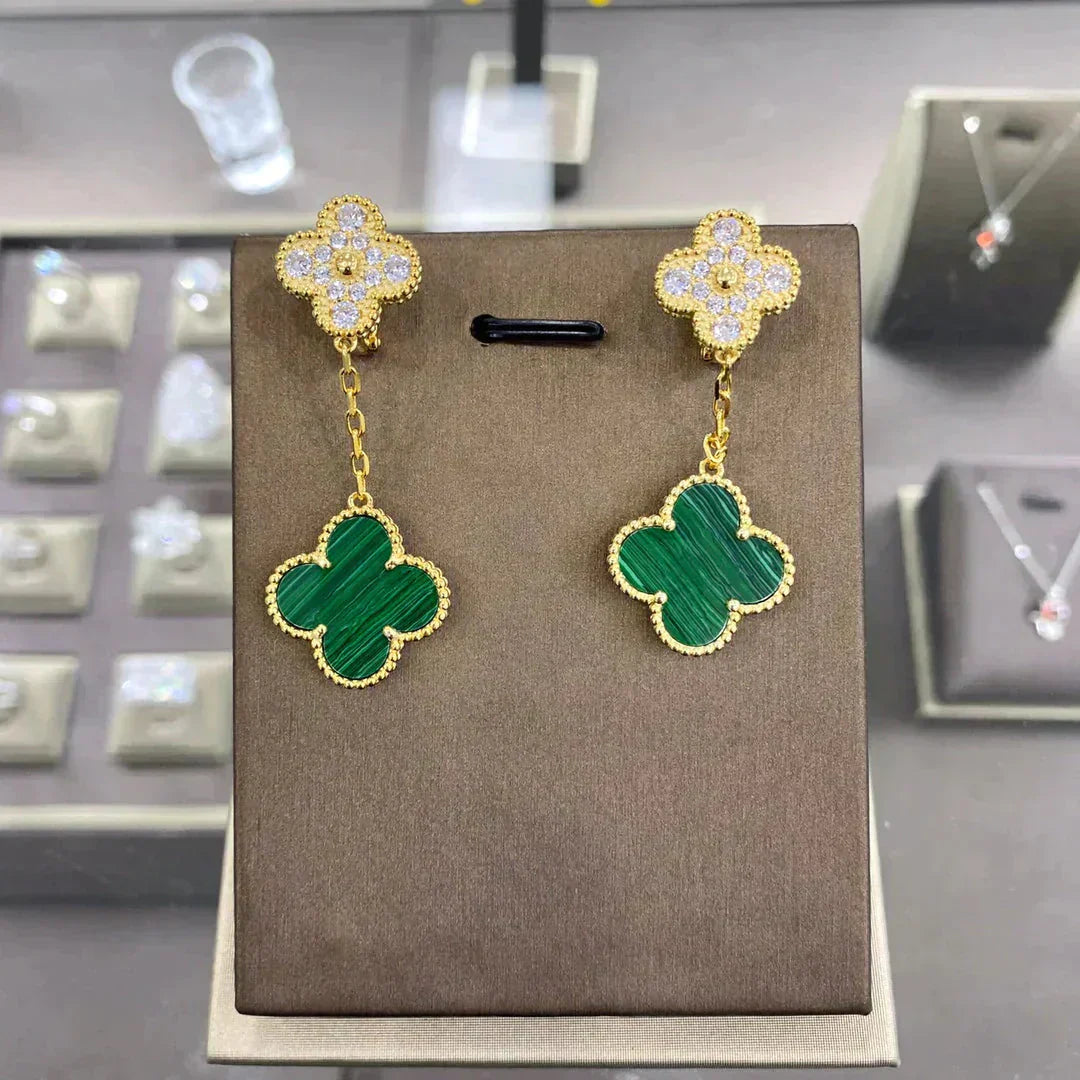 ¡®Glow¡¯CLOVER  2 MOTIFS  DIAMOND  EARRINGS (MULTIPLE CHOICESç´