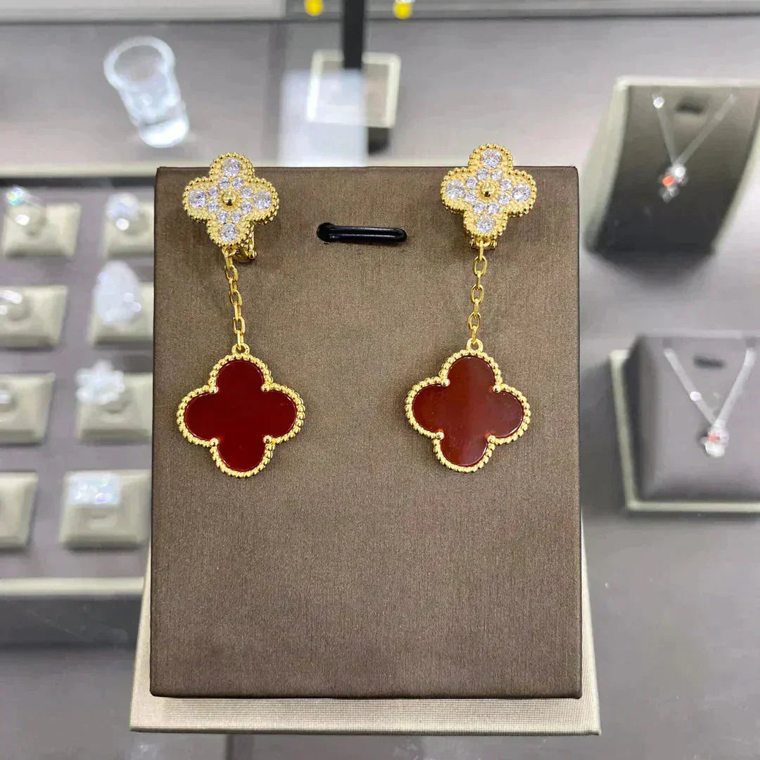 ¡®Glow¡¯CLOVER  2 MOTIFS  DIAMOND  EARRINGS (MULTIPLE CHOICESç´