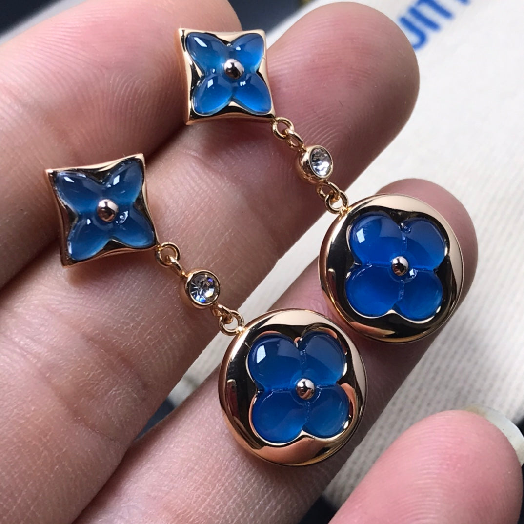 GlowSTAR AND SUN AGATE DIAMOND EARRINGS