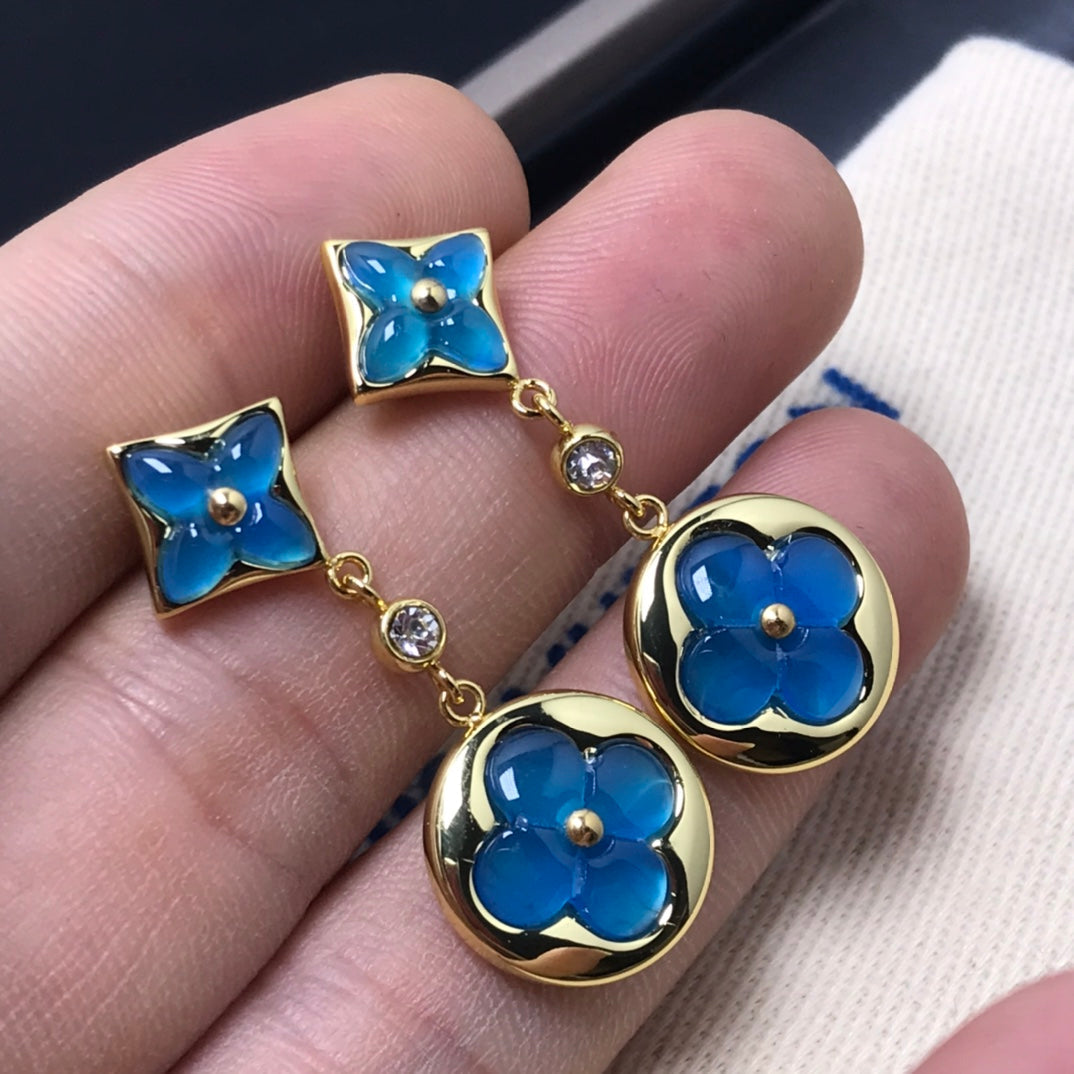 GlowSTAR AND SUN AGATE DIAMOND EARRINGS