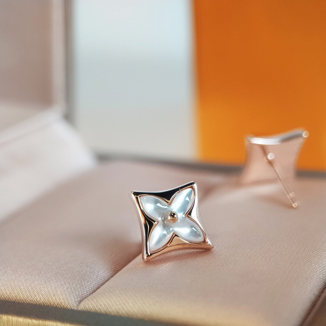 GlowSTAR MOP PINK GOLD EARRINGS