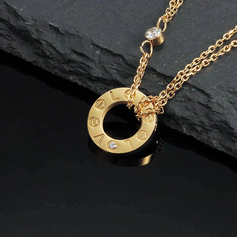 GlowLOVE NECKLACE 16MM 2 DIAMONDS