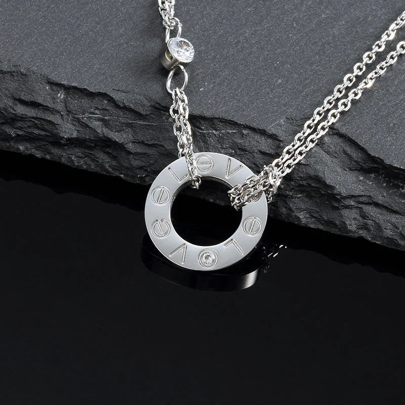 GlowLOVE NECKLACE 16MM 2 DIAMONDS