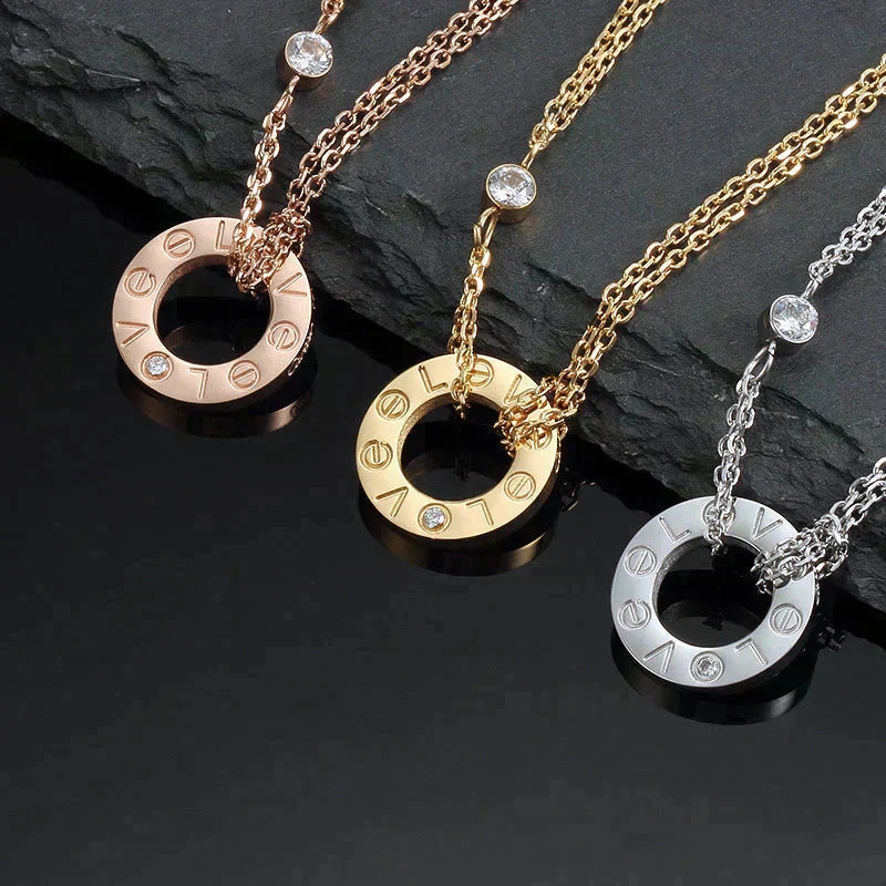 GlowLOVE NECKLACE 16MM 2 DIAMONDS