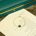 GlowSUN MALACHITE 1 DIAMOND PINK GOLD BRACELET