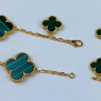 ¡®Glow¡¯MAGIC CLOVER MALACHITE GOLD BRACELET 5 MOTIFS