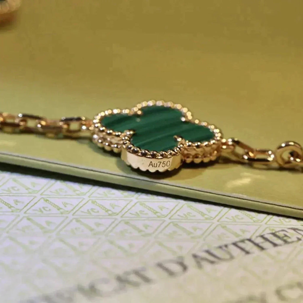 [Glow]New  CLOVER 5 MOTIF MALACHITE BRACELET COLLECTION
