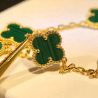 [Glow Jewelry] CLOVER 5 MOTIF MALACHITE BRACELET COLLECTION